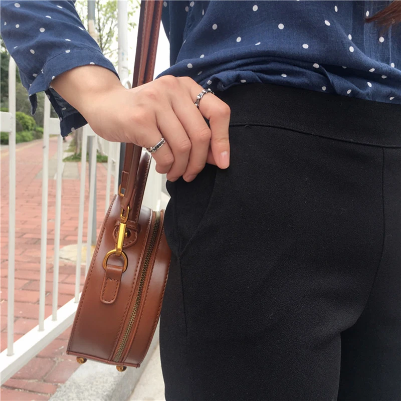 Брюки Женские однотонные с завышенной талией простые Универсальные женские