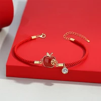 new adjustable christmas and new year gift creative red rope bracelet birthday gift bracelet bracelet handmade charm jewelry