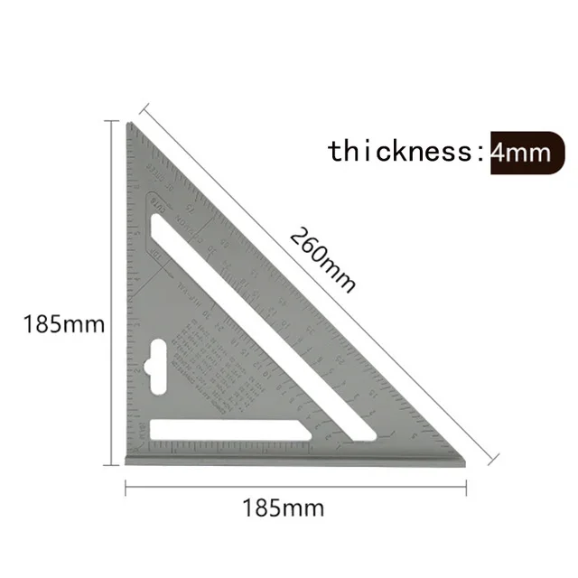 7Inch Silver KINDLOV 7/12 дюймов треугольная угловая линейка треугольный измеритель угломер Trammel для деревообрабатывающие столярные ручные инструменты - Цвет: 7Inch Silver