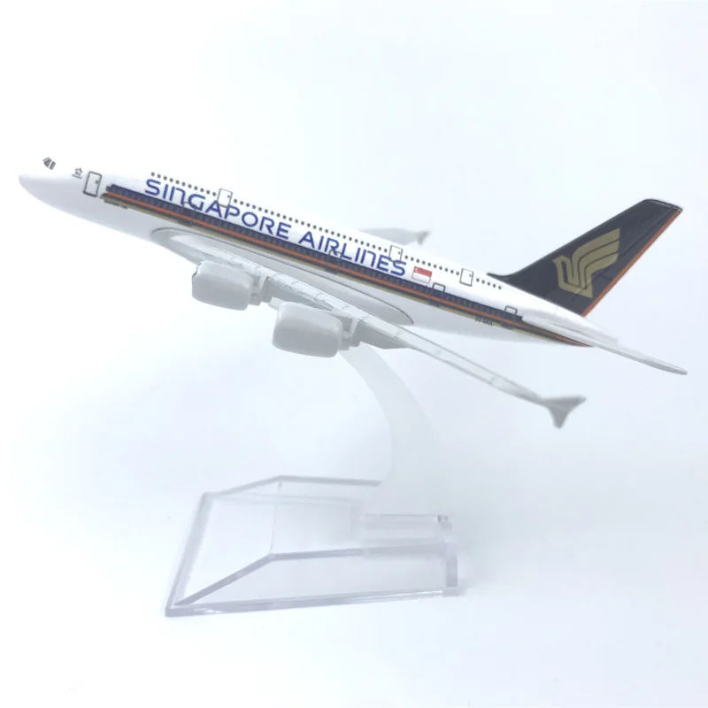 

16cm Alloy Aircraft Airbus 380 Singapore 380 Auto Accessories Diecast Aircraft Toys Airplane Airliner Kid Gifts Collectible