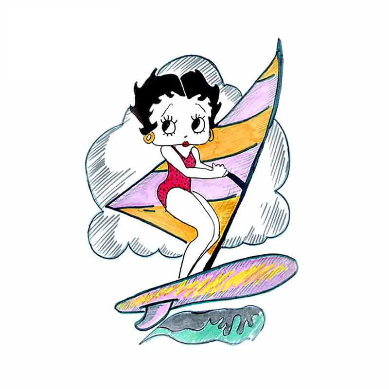 

Fuzhen Boutique Decals Exterior Accessories Betty Boop Biker Stickers Car Styling Vinyl Window Bumper Motorcycle Helmet Decal