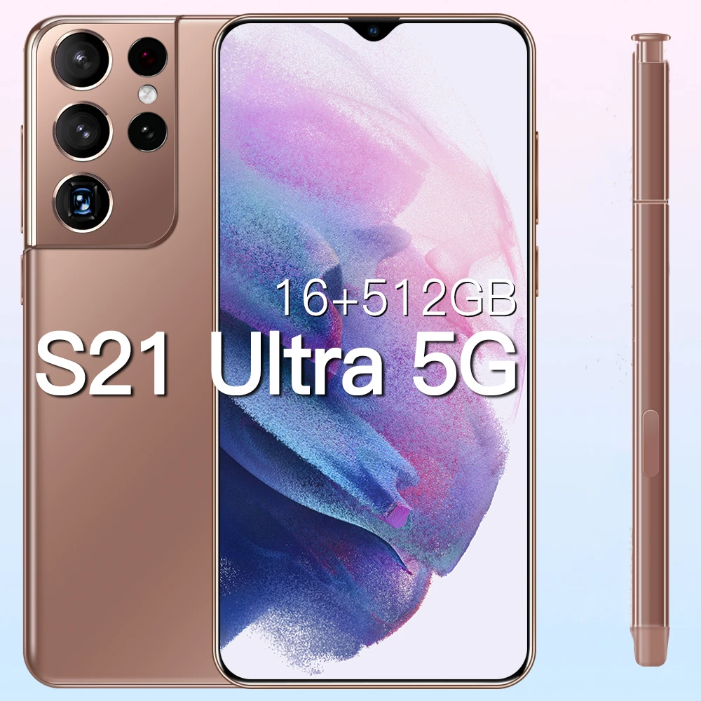 Смартфон S21 Ultra 2021 дюйма 10 ядер 6 7*1440 16 + 3200 ГБ 32 50 МП 512 мАч Android 11|Смартфоны| |