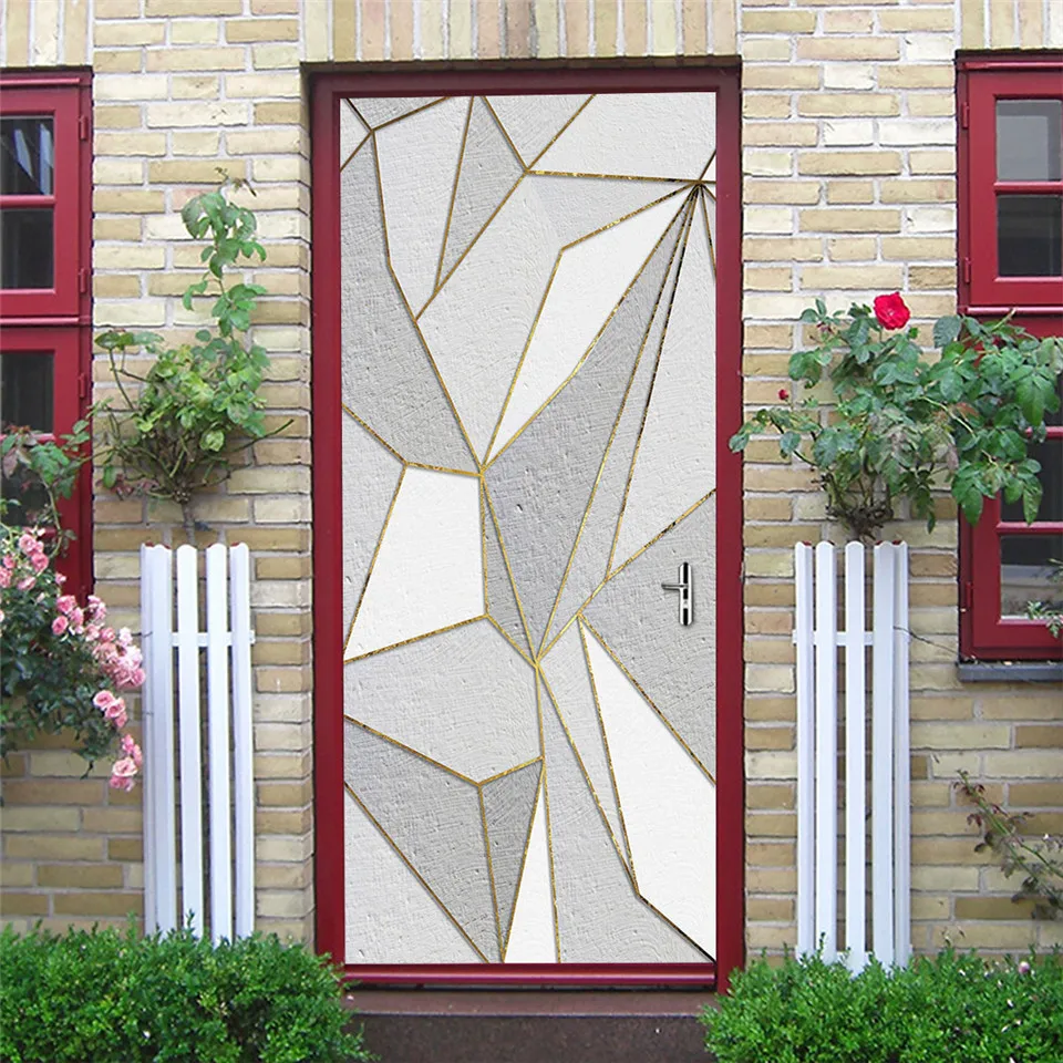 Самоклеящиеся водонепроницаемые виниловые наклейки на двери 2 шт./компл.|Дверные