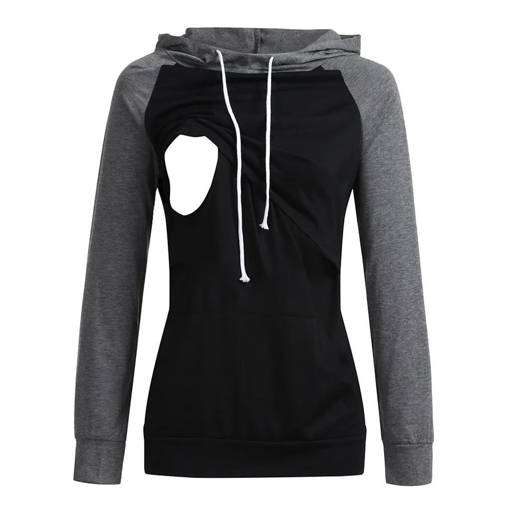 Женская толстовка для кормящих мам с длинным рукавом рубашка грудного