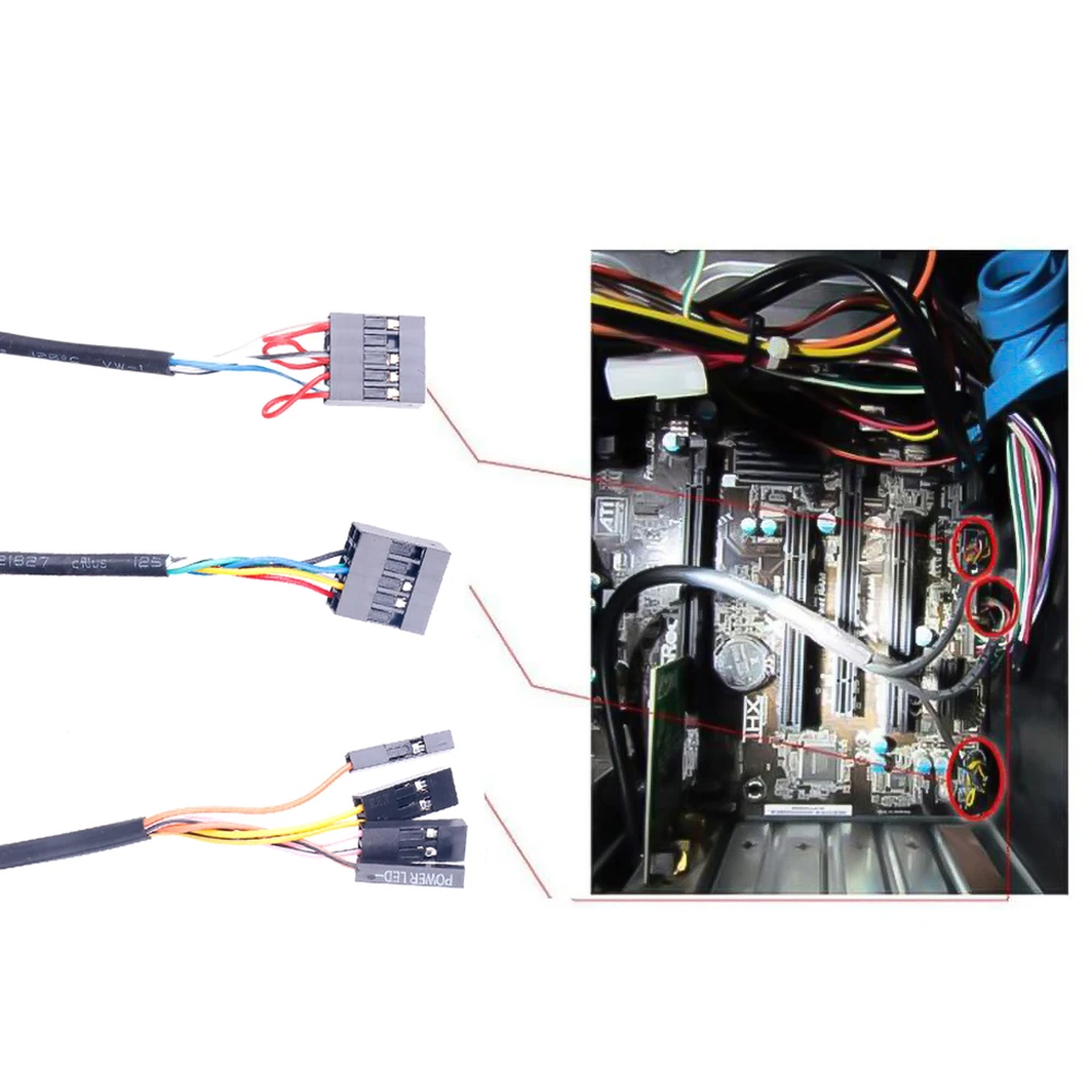 Чехол для настольного ПК кнопка включения/выключения питания с двумя USB-портами и