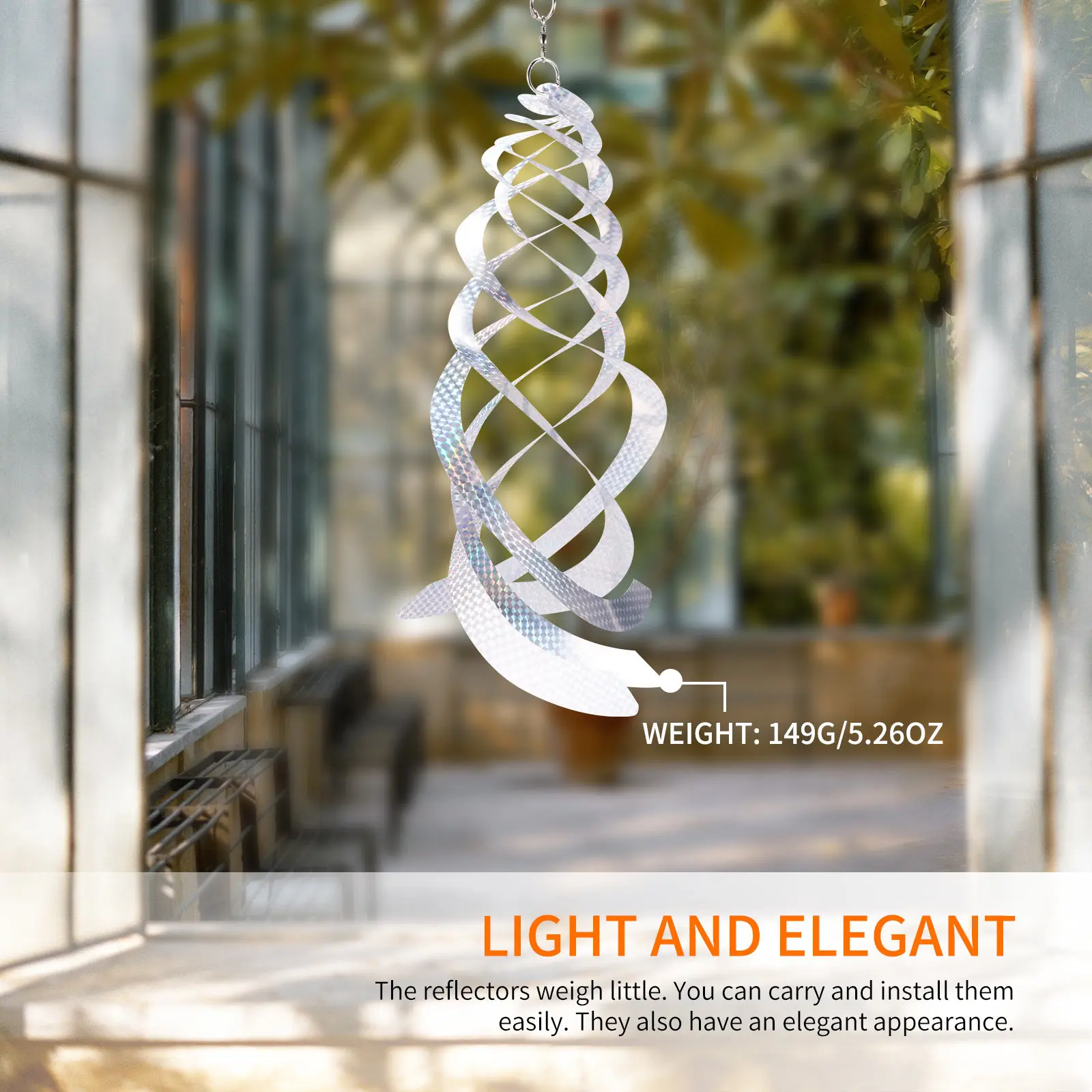 

Rotating Bird Repeller Spiral Reflectors Scary Bird Reflectors Silver Mylar Spinner Bird Repellent Deterrent Device For Birds