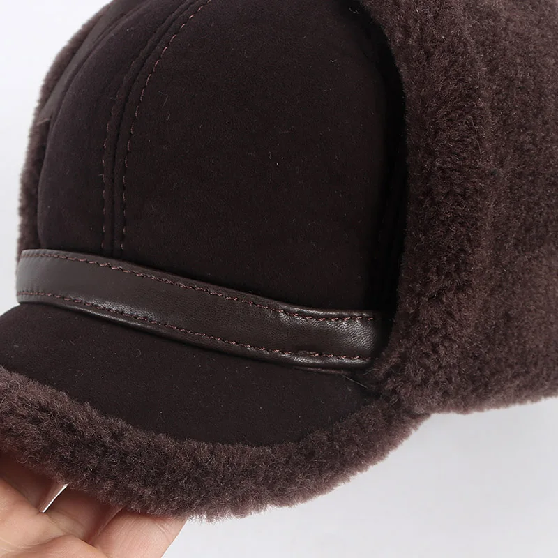 Высококачественная шапка из натурального меха зимние шапки авиатора овечьей