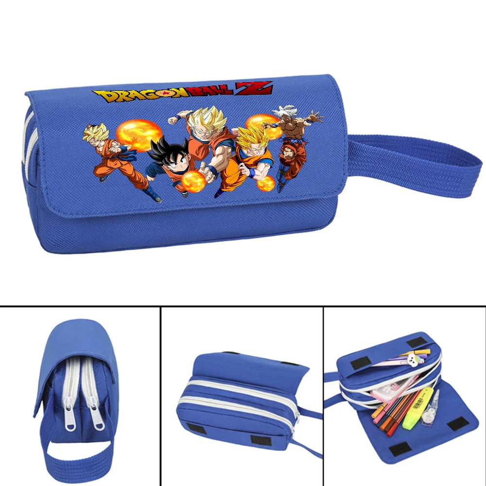 Dragon Ball PencilCase Double Zipper Son Goku Gohan Stationery Bag Student School Pen Case Box Large Capacity Pencil | Дом и сад