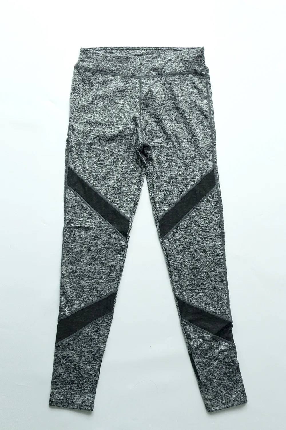 

Seamless Women Yoga Pants High Waist Fork Mesh Stitching Contrast Color Hips Slim Sports Tight Fitness Leggings Black Sportswear