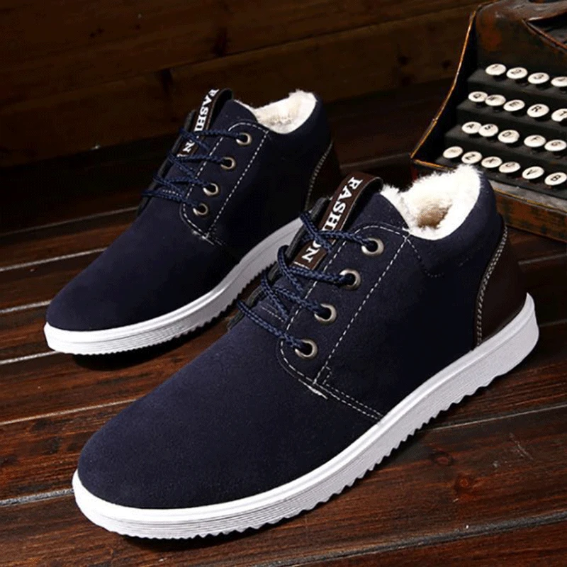PUPUDA sneakers men casual shoes with fur winter new cotton fashion trend sport running korean comfortable | Обувь