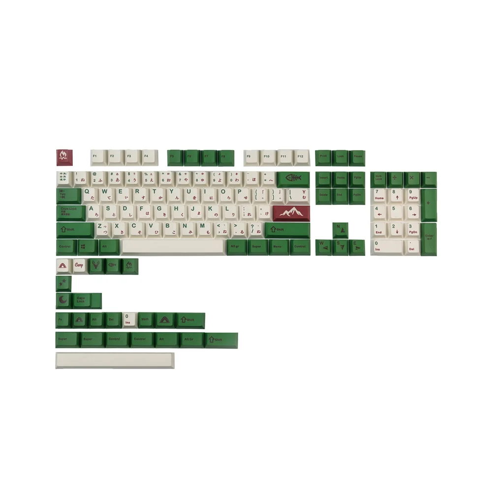 

Camping Keycaps Cherry Profile Japanes DYE Sub Small Sets PBT Keycap 2.25U 2U 1.75U Shift 6.25U Spacebar For Mechanical Keyboard