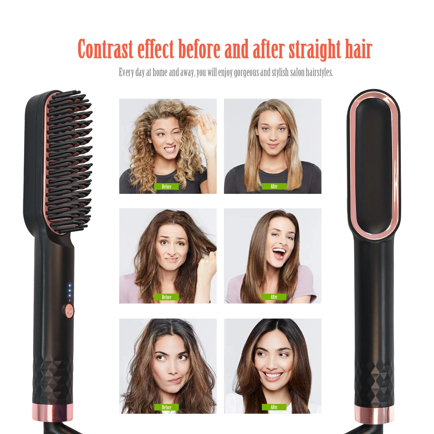 Щетка выпрямитель для объема щетка укладки спутывания волос распрямитель бороды