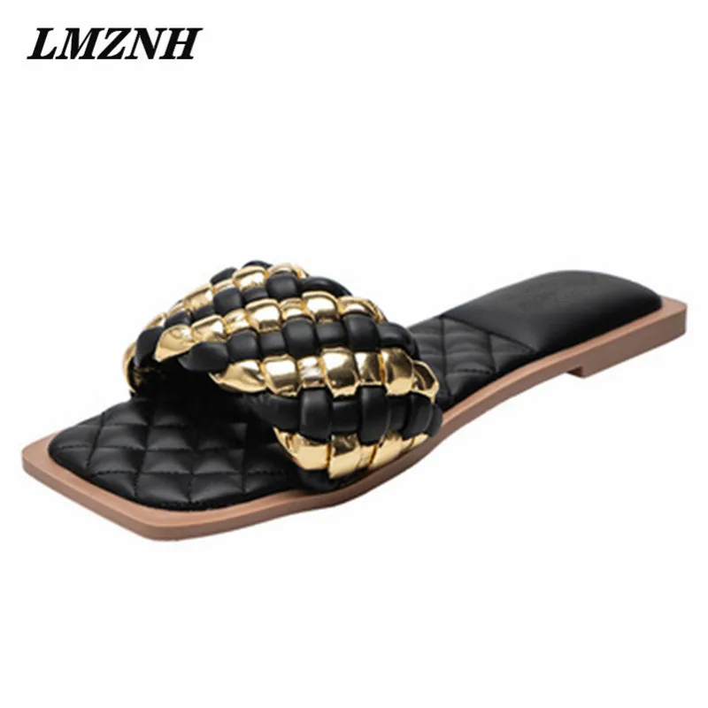 

Summer Fashion Women Slippers Mixed Colors Plaid Pattern Comfortable Women Outdoor Slippers High Quality Brand Designer Shoes