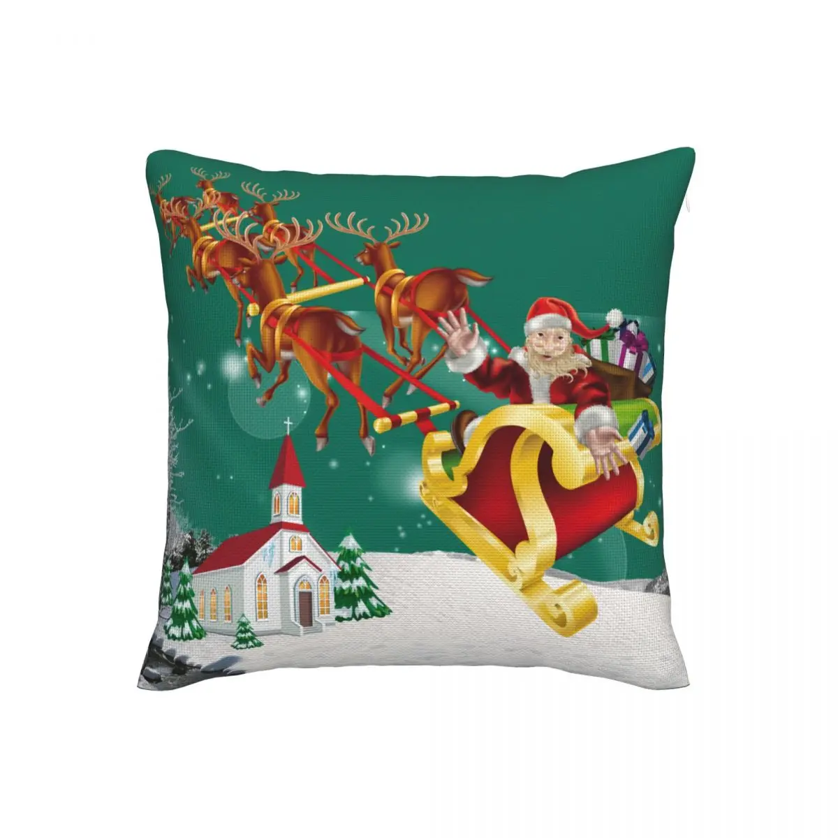 

Christmas Pillow Covers Decorative Elk Living Room Decoration Christmas Cushion Cover Pilot Santa Claus Pillows Sofa Home Garden
