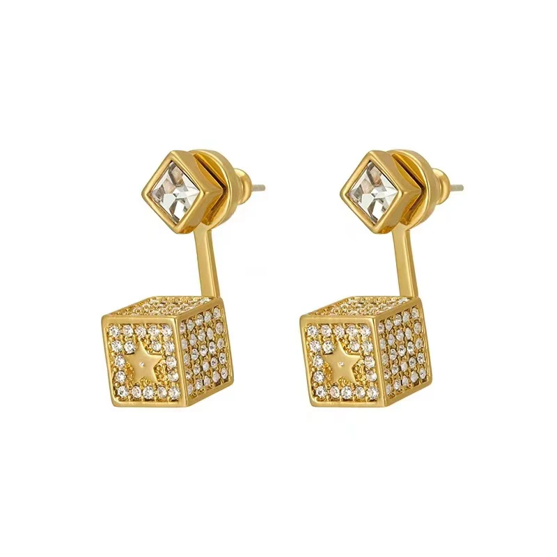 STAR EARRING Новинка, женское Винтажное колье в виде сердца с красной эмалью, золотая металлическая цепочка, ожерелье с подвеской, романтическое ювелирное изделие для влюбленных, бижутерия - Окраска металла: STAR EARRING