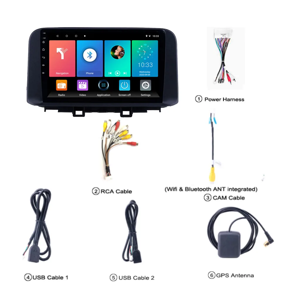 

For Hyundai ENCINO 2018 2019 2 DIN Car Radio Multimedia system GPS AutoRadio Head unit Android 8.1 9" SWC WIFI FM