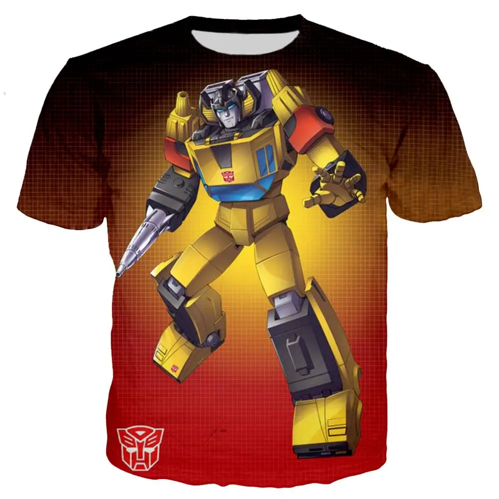 Футболка для мальчиков PLstar Cosmos с 3D принтом робота трансформера Детская Летняя