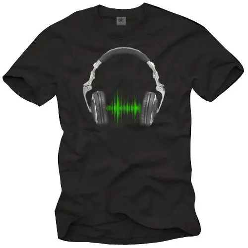 Электро Дом Музыка Dj мужчины S футболка с наушниками-мужская