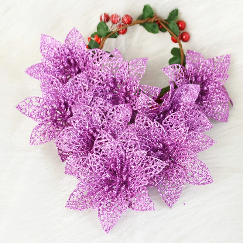 5 шт. рождественские Цветочные головки блестящий порошок цветок сделай сам