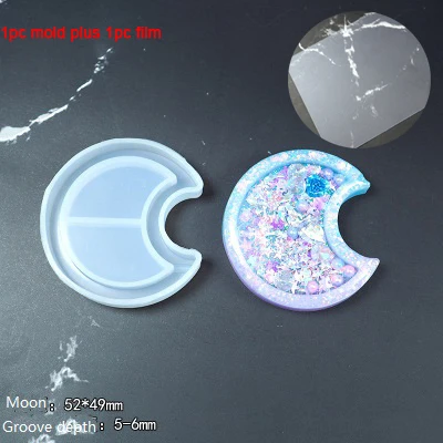 moon 1 шт. шейкер формы ювелирные изделия Плесень брелок кулон Смола эпоксидной AB смолы шейкер Шарм для DIY ювелирных изделий - Цвет: moon