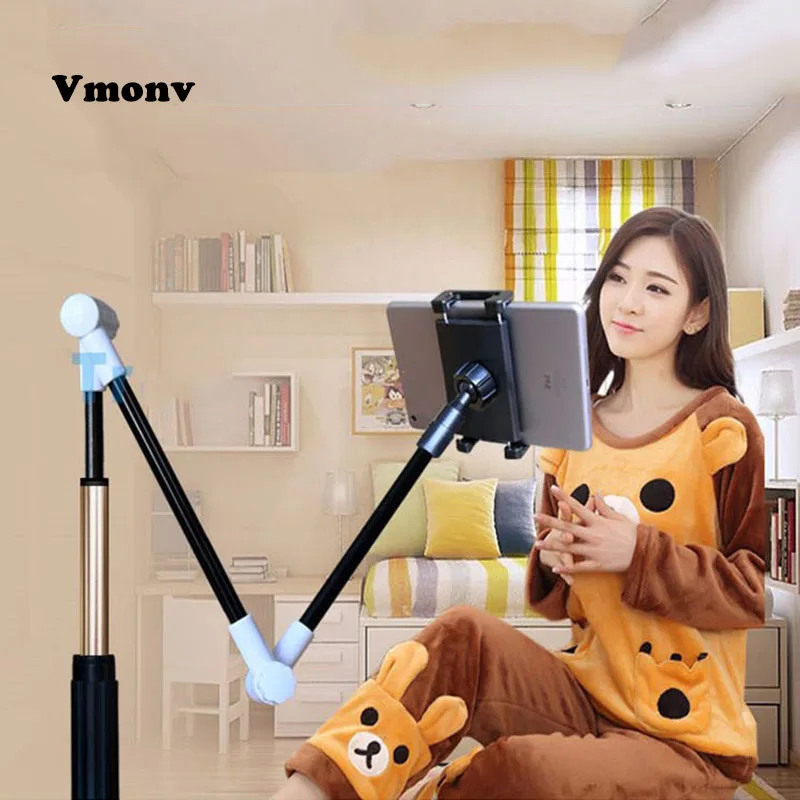 

Vmonv Folding Long Arm Tablet Holder Stand For IPad 4-14 Inch 360 Rotation Strong Lazy Bed Tablet Mount Bracket For IPhone X XS