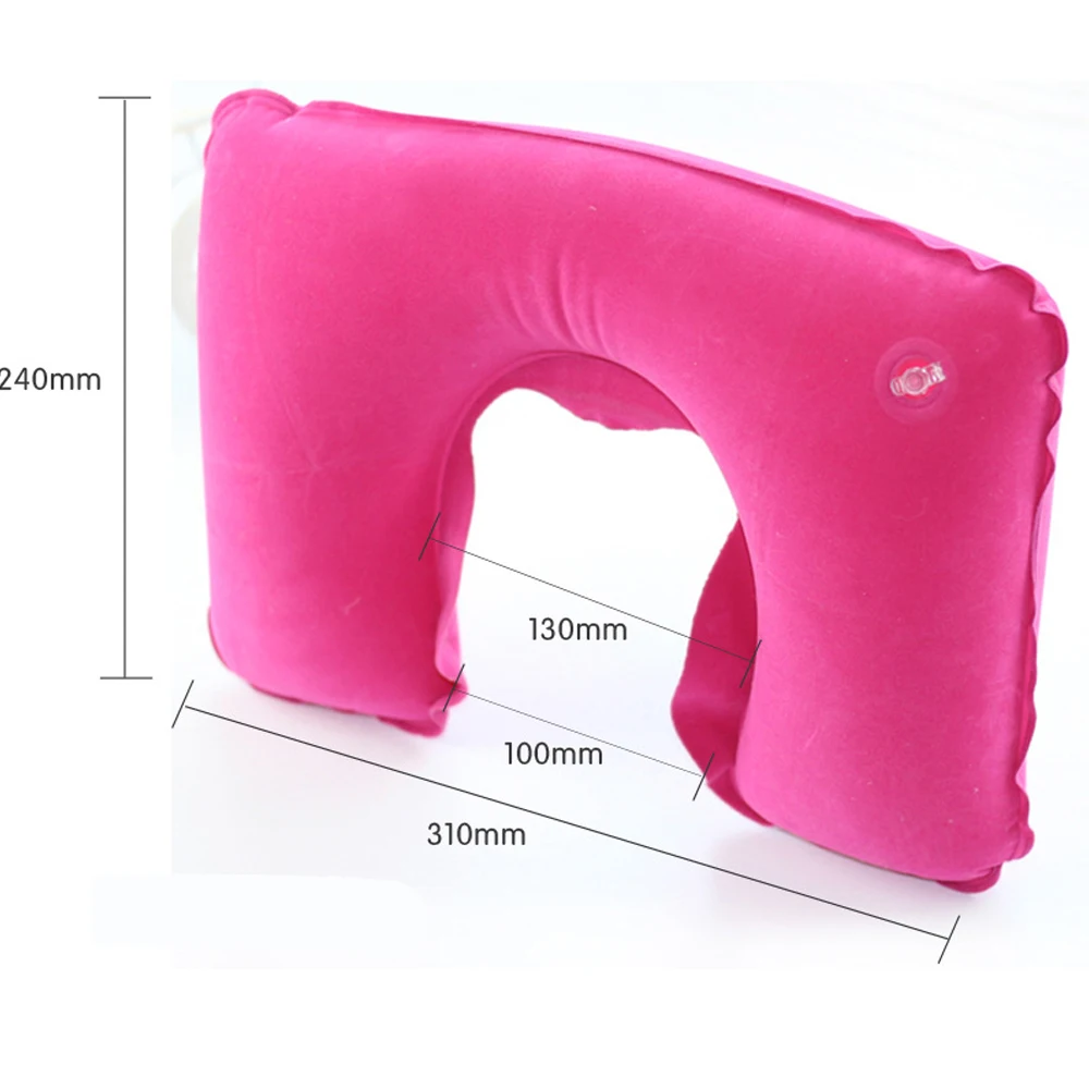 

6 Color U-Shape Travel Pillows Inflatable Cervical Sleep Nap Time Cushion Care Neck Guard Headrest With Eye Patch