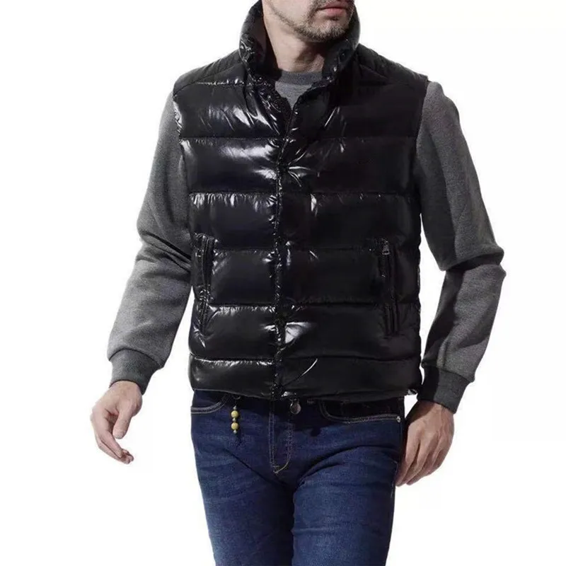 

Men's Winter Jacket Sleeveless Vest Fashion Casual Coat Windproof Down Clothes Black Waistcoat Jaqueta Masculina Inverno 2021