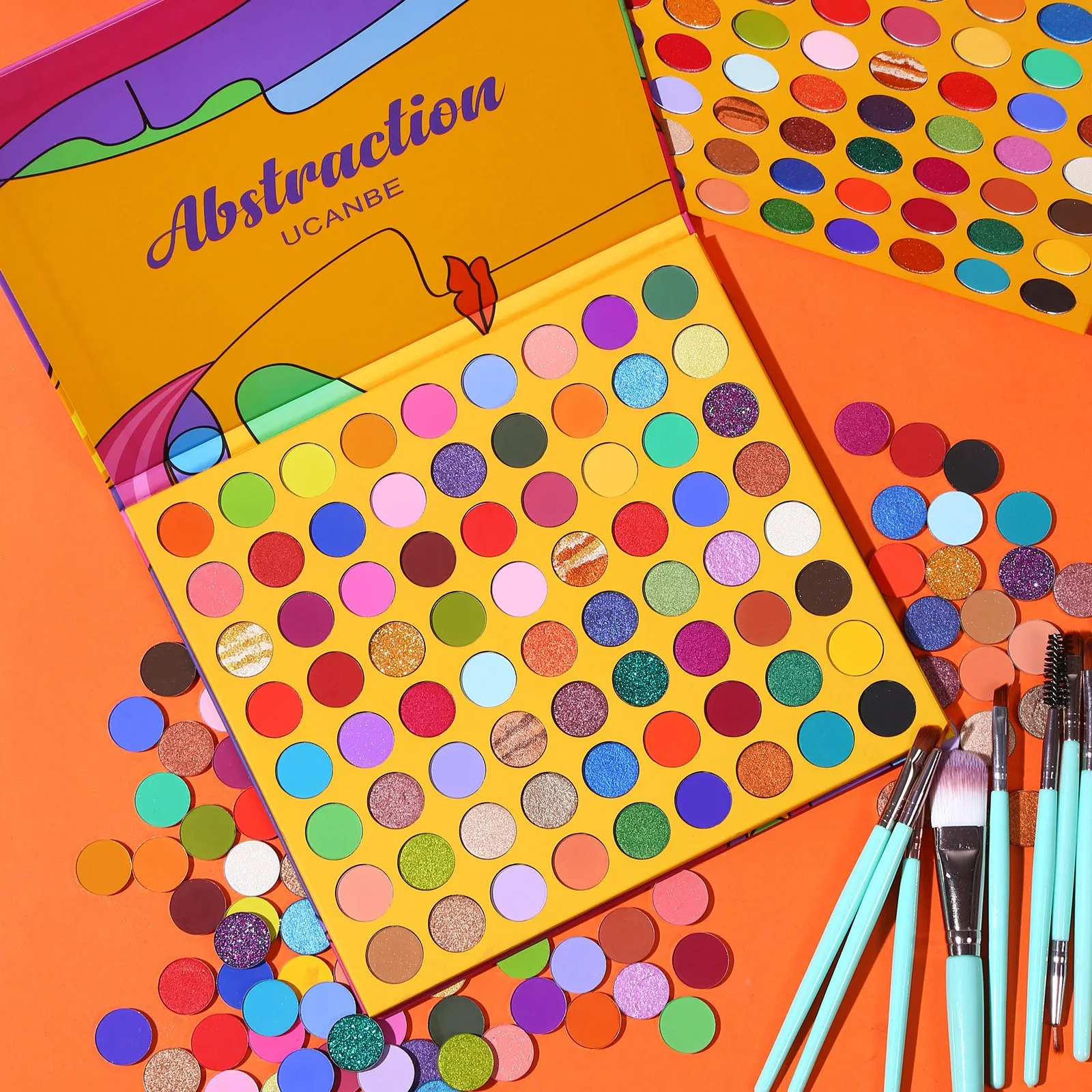 

Abstraction Eyeshadow Palette Matte Shimmer Matte Glitter Metallic Pigmente Eye Shadow Diamond Makeup Palette Beauty Tool #4