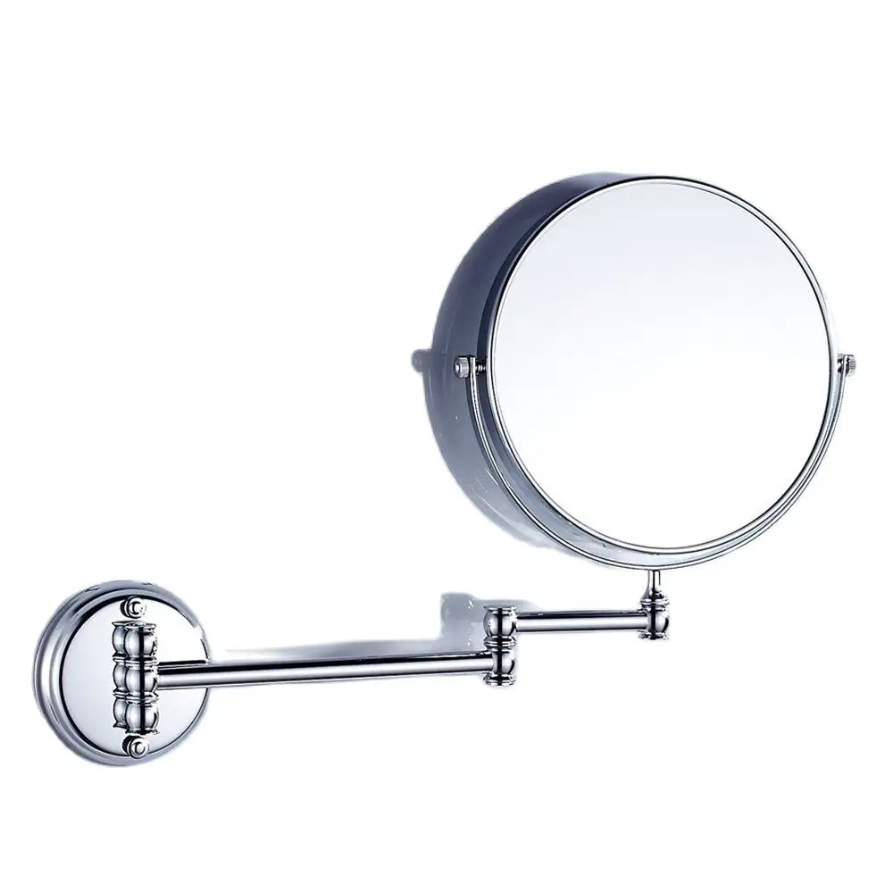 

Double Side Magnification Mirror Chrome Finish 8-Inch Solid Brass Bathroom Mirror folding Wall Mounted Folding Makeup