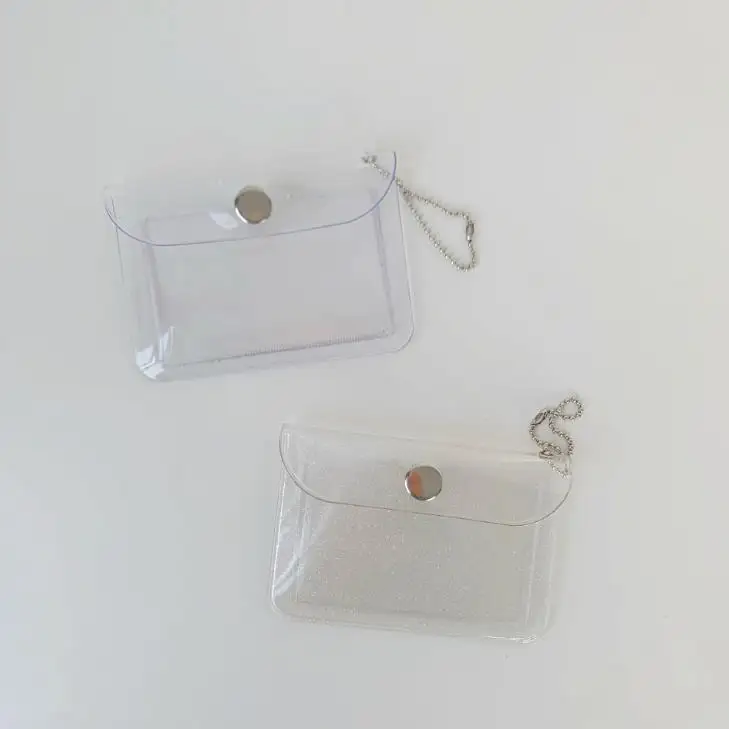 1 шт. милый Прозрачный блестящий водонепроницаемый чехол для карт из ПВХ женщин и