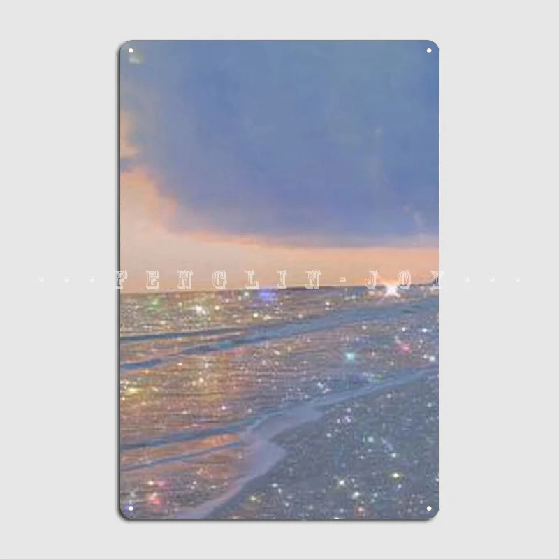 

Twinkling Ocean Metal Sign Club Party Mural Design Plates Tin Sign Posters