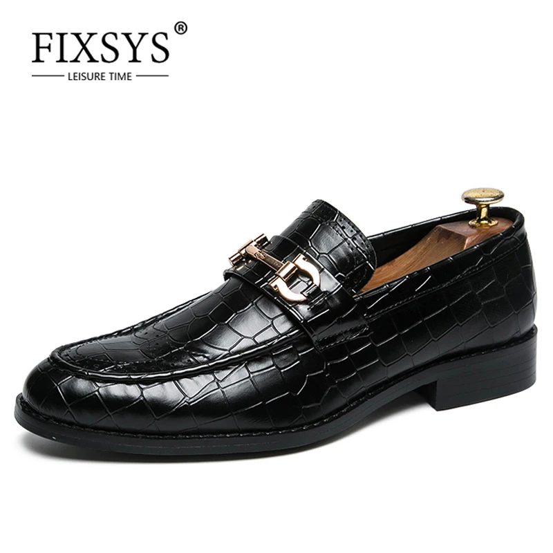 

FIXSYS/модные мужские лоферы; Мужские дышащие оксфорды без шнуровки с пряжкой; Модельные туфли с перфорацией типа «броги»; Свадебная деловая М...