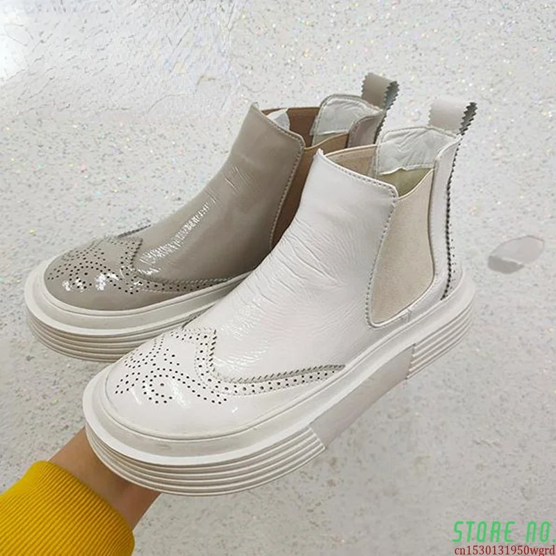 

Ботильоны женские из натуральной кожи, пальто с рисунком, винтажная повседневная обувь, брендовые дизайнерские ретро ботинки ручной работы