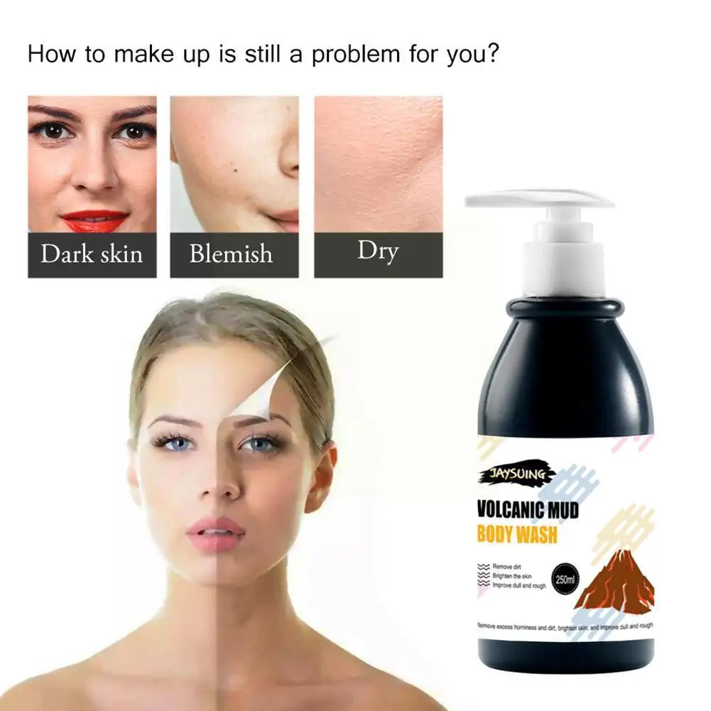 

Volcanic Mud Shower Gel Whole Body Wash Fast Whitening Cares Skin Deep Body Exfoliating Moisturizing Mild Utensils Bathing O0o0
