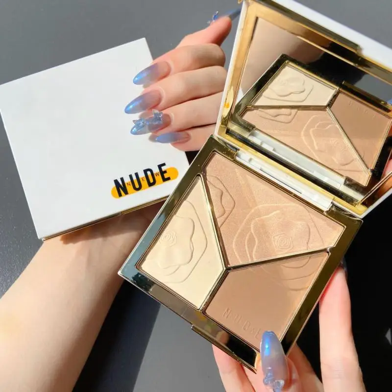 

3D Contour Palette Face Shading Highlighter Powder Makeup 3 Colors Long Lasting Face Make Up Contours Cosmetics