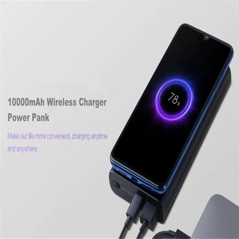 Xiaomi power Bank 10000mAh Быстрое беспроводное зарядное устройство с usb type C для мобильного телефона Быстрая зарядка портативное Внешнее зарядное устройство