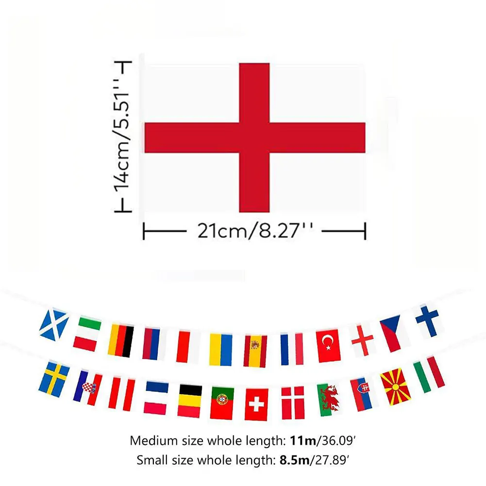 

3PCS Football Championship Buntings World Flags Top 24 14x21cm Hanging Decorations For Party String Hanging Flag Drop Shipping