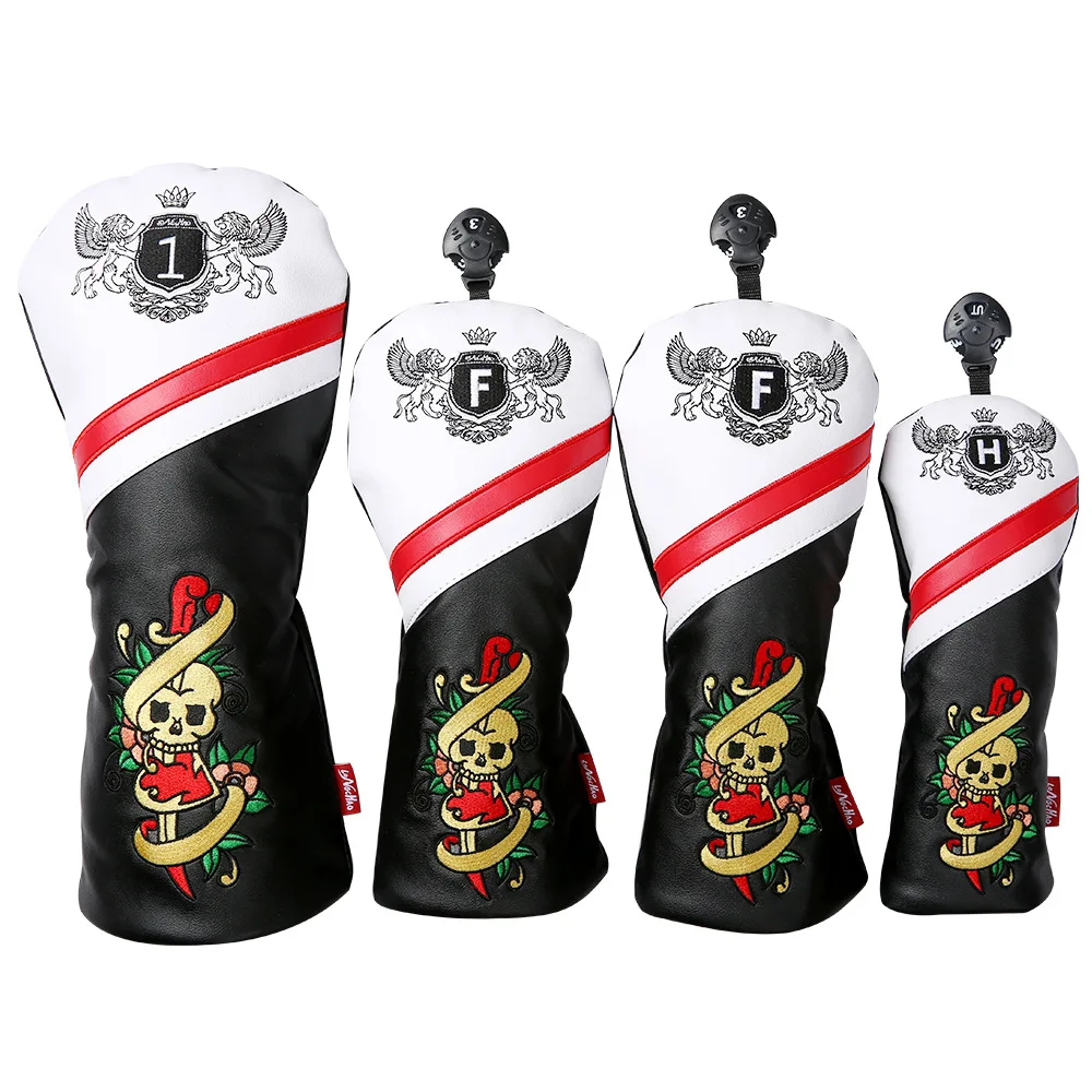 

Flower Print Golf Woods Headcovers Pearly Gates Golf Covers for Driver Fairway Woods Hybrid Clubs Set