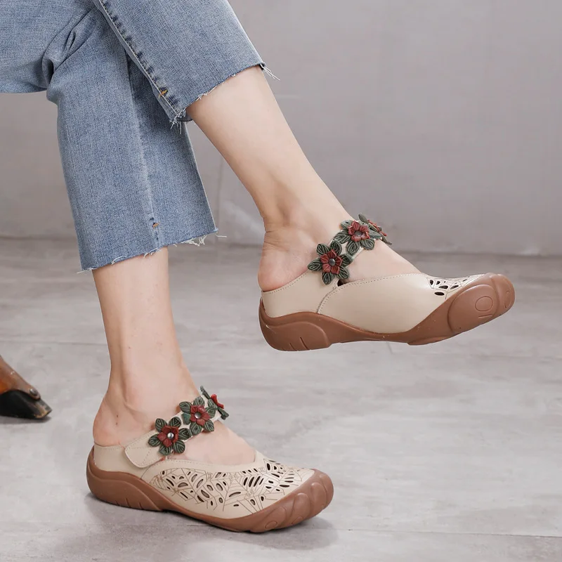 

Новинка весна-лето 2021, повседневные и удобные уличные женские сандалии с мягкой подошвой и цветочным узором