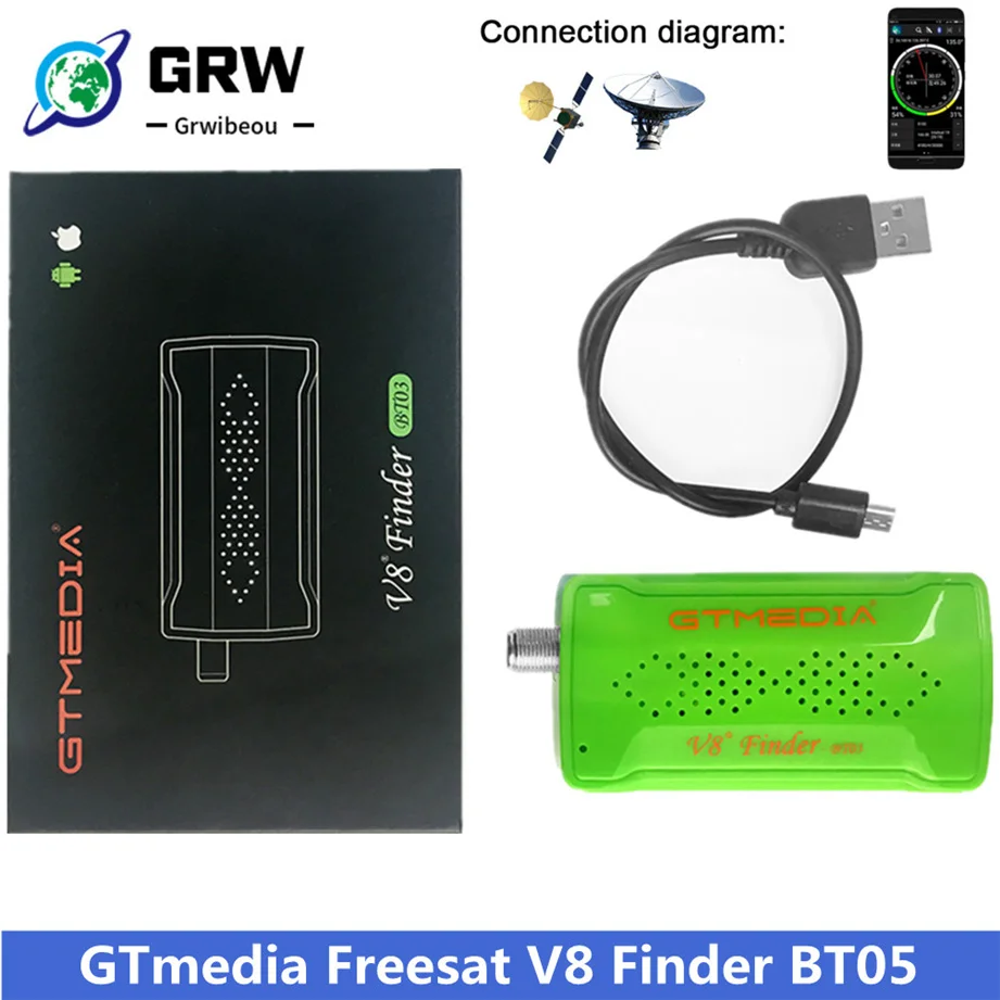 GTMedia Freesat V8 Finder BT03 DVB S2 спутниковый Satfinder для andriod IOS 1080P цифровой Bluetooth HD