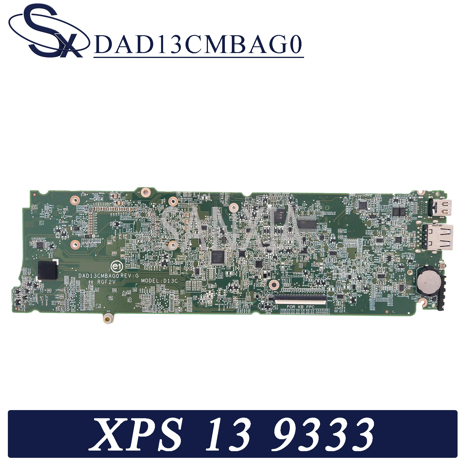 kefu dad13cmbag0 laptop motherboard for dell xps 13 9333 original mainboard 8gb ram i5 4200u free global shipping