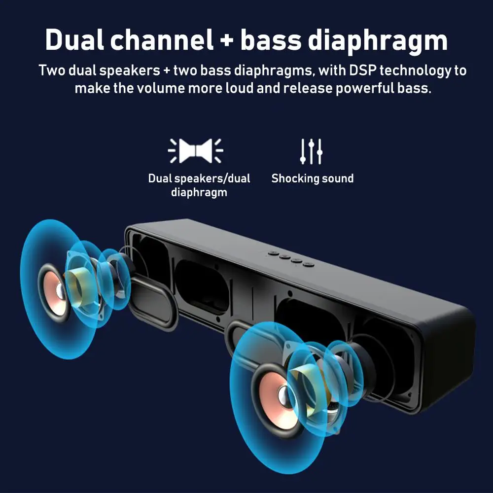 

Wireless Bluetooth Speaker Subwoofer Bluetooth Speaker Home Theater Speaker Voice Call Portable Universal Tablet PC