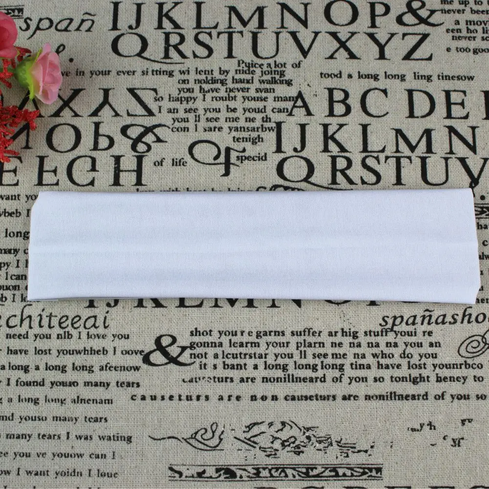 White 1 шт. впитывающая пот мягкая широкая эластичная хлопковая повязка на голову для бега йоги Стрейчевые Заколки для женщин и девушек цветная спортивная повязка на голову - Цвет: White