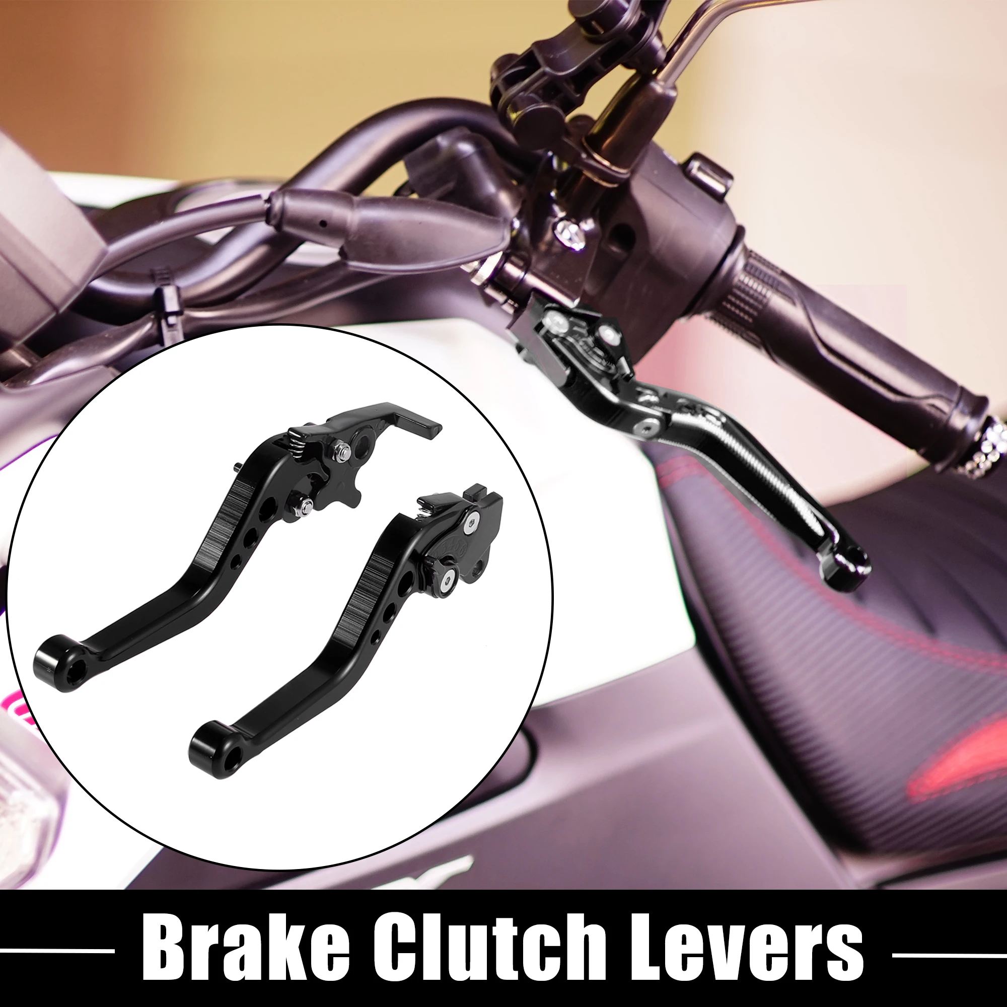 

X Autohaux 1 Pair Motorcycle Handlebar Brake Clutch Levers Handle Levers Aluminum Alloy For Honda GROM MSX125 CBR250R 2011-2013