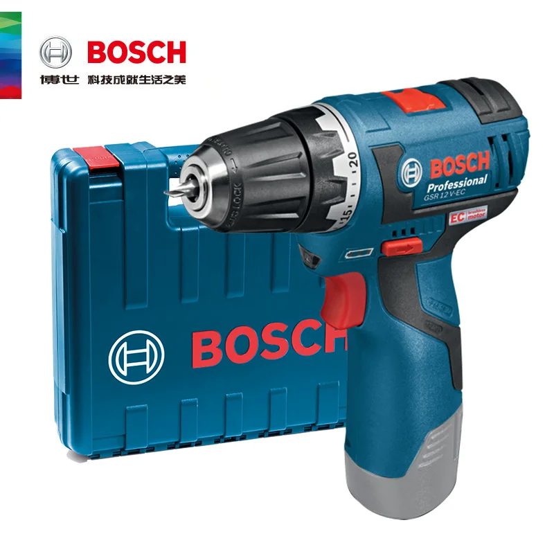 Электрическая дрель BOSCH, Аккумуляторная дрель с литиевым аккумулятором, 12 В, GSR 12 В, с набором шурупов