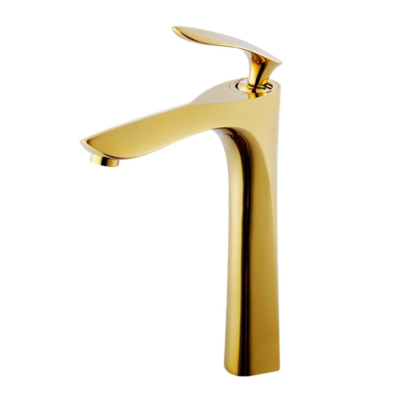 

All Copper Golden Heightened Hot And Cold Brushed Vanity Faucet K1KA