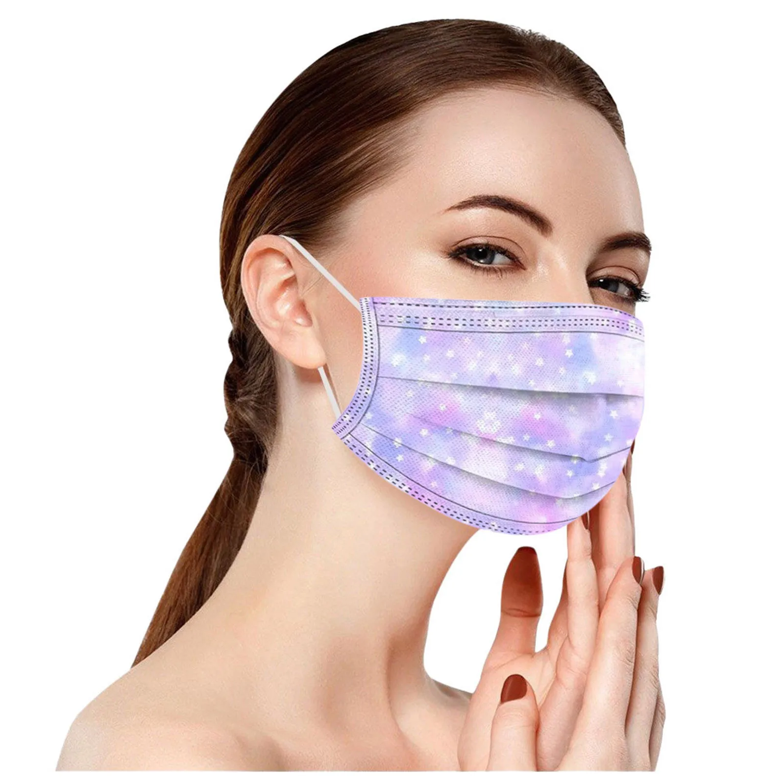 

50PCS Face Masks Fashion mascarillas Adult Rainbow Printed masques Dust-Proof Disposable Mask maskers Protection Face Mask