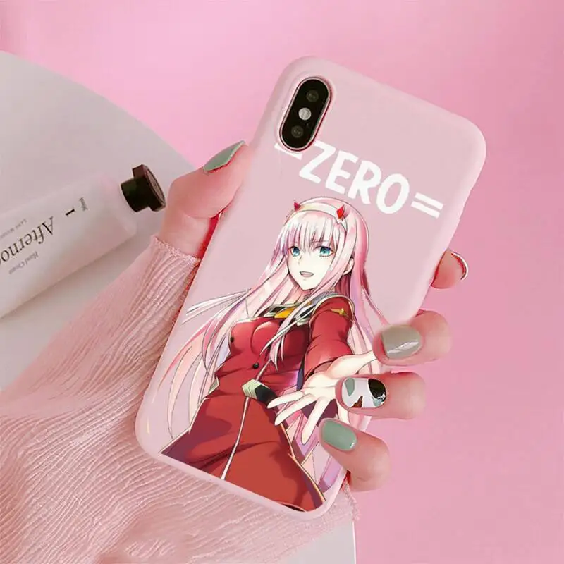 

Zero Two Darling in the FranXX Anime Hard Phone Case Candy Color for iPhone 6 7 8 11 12 s mini pro X XS XR MAX Plus