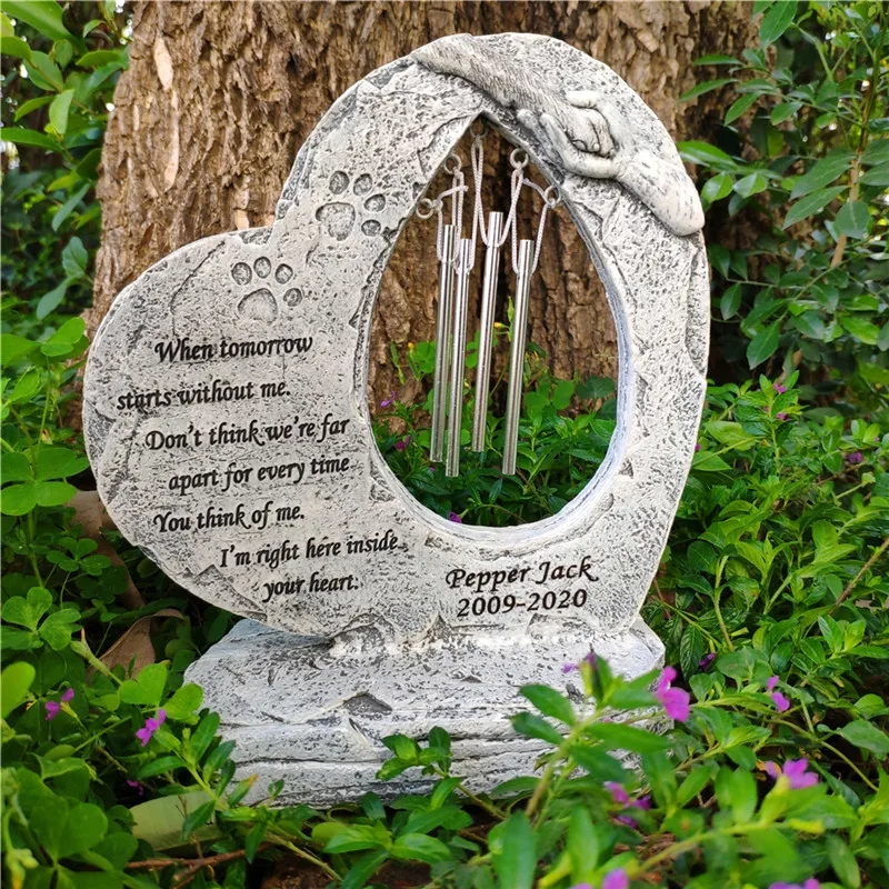 Memorial do Animal de Estimação Memorial do Cão de Estimação para a Perda de Presentes do Animal de Estimação Personalizável Pedras Pata Impressão Estimação Jardim Pet Grave Marcadores Jsys de