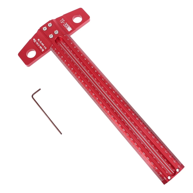 

Precision Marking T-Ruler Scriber Square Hole Gauge Aluminum Alloy Woodworking